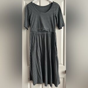 Latched Mama Striped Nursing Dress